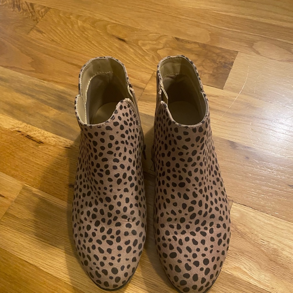 Leopard Print Ankle Boots Size 5